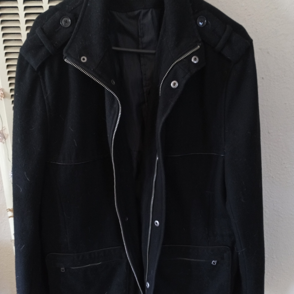 Perry Ellis Shell Wool Zip Up Button Jacket - image 1